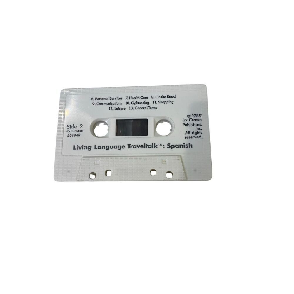 Living Language Traveltalk Spanish Cassette Tape 1989 Crown Publishers Language